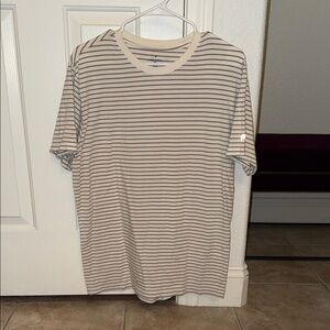 Fabletics Black and White Striped Tee
